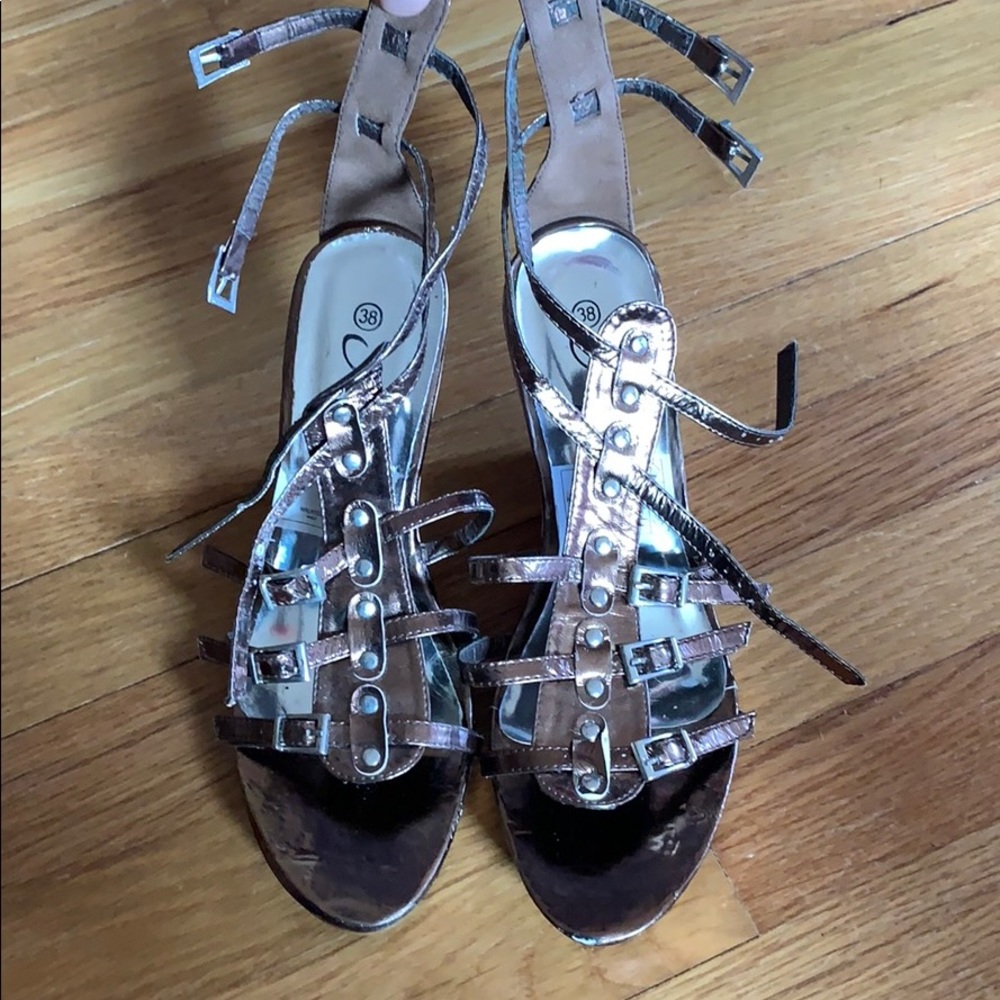 Bronze Wedged Shoes